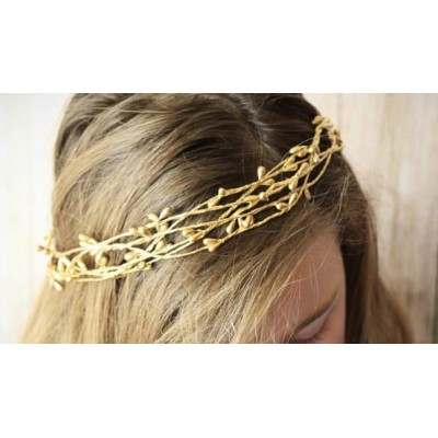 Corona de niña línea Dina de pistilos dorado