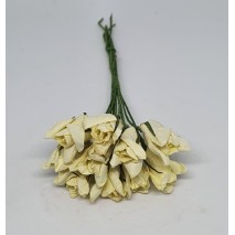 Pomito flor mini papel flor rositas d.1,5 cm x 10 amarillo claro