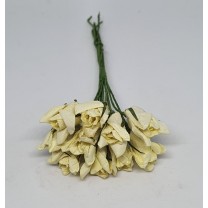 Pomito flor mini papel flor rositas d.1,5cm x 10 amarillo claro