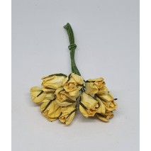 Pomito flor mini papel flor rositas d.1,5 cm x 10 amarillo fuerte