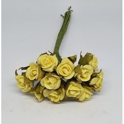 Pomito flor mini foam rosita stam d.1,6 cm x 12 amarilla