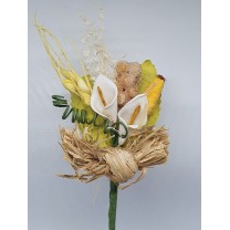 Prendido flor mini foam cala 1 x 2cm c/maíz beige