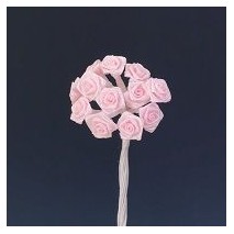 Pomito flor mini tela rosita raso mini d.0,6cm x 12 rosa