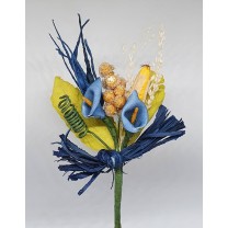 Prendido flor mini foam cala 1 x 2cm c/maíz azul