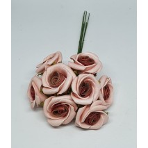 Pomito flor mini foam rosa c/raso x 8 burdeos