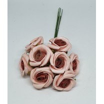 Pomito flor mini foam rosa c/raso x 8 burdeos