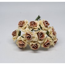 Pomito flor mini foam rosa abierta x 12 marrón