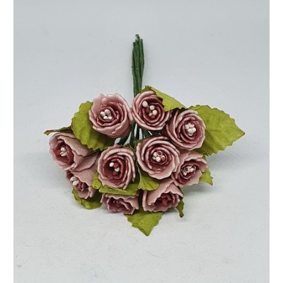 Pomito flor mini foam rosa mellada d. 1,8 cm x 12