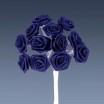Pomito flor mini tela rosita raso d.1,2cm x 12 azul marino