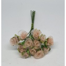 Pomito flor mini organza rosa d.1,2 cm x 12 rosa