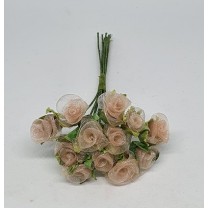Pomito flor mini organza rosa d.1,2cm x 12 rosa