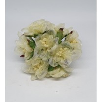 Pomito flor mini organza margarita d.3,5cm x 8 beige