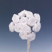 Pomito flor mini tela rosita raso d.1,2cm x 12 blanca