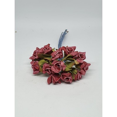 Pomito flor mini foam rosa shang d.2 cm x 12 burdeos lavado
