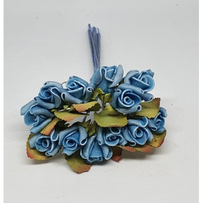 Pomito flor mini foam rosa shang x 12 azul cielo