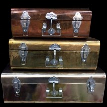 Alquiler maleta metal cobre 38 x 23 x 14 cm pequeña