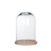 Alquiler Cúpula o urna cristal con base de madera alt.30 cm d.21,50 cm