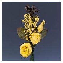 Prendido flor mini papel con flor seca amarillo