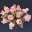 Pomito flor mini tela capullo d.1,5cm x 12 rosa