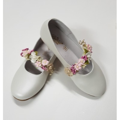 Aplique flores zapatos de niña Creta