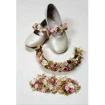 Aplique flores zapatos de niña Creta