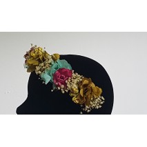 Corona abierta de niña línea Paula de 35 cm de flores preservadas