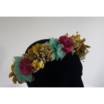 Corona abierta de niña línea Paula de 35 cm de flores preservadas