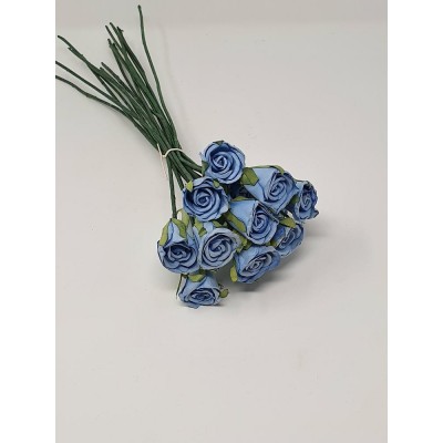 Flor promo papel d.3cm azul -