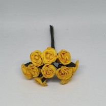 Pomito flor mini papel mini rosas d.1,90cm x 12 amarillo