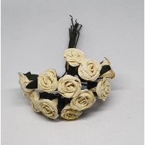 Pomito flor mini papel mini rosas d.1,90cm x 12 marfil