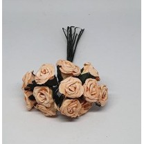 Pomito flor mini papel mini rosas d.1,90cm x 12 salmón