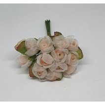 Pomito flor mini organza rosa d.1,8cm x 10 rosa