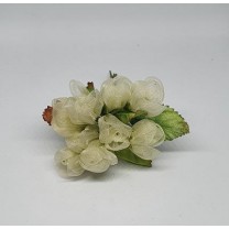 Pomito flor mini organza rosa d.2,10cm x 10 blanco