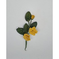 Prendido flor mini pasta rosa d.1,2cm.amarillo