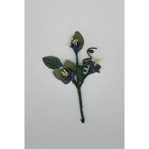 Prendido flor mini pasta rosa pistilo d.1,2cm azul