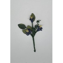 Prendido flor mini pasta rosa pistilo d.1,2cm azul