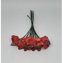 Pomito flor mini papel rosita d.1,8cm x 10 burdeos