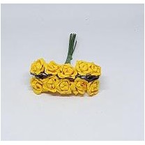 Pomito flor mini papel rosita d.1,8cm x 10 amarillo