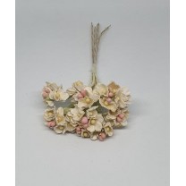 Pomito flor mini papel miosotis blanco