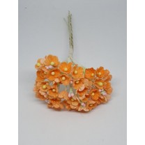 Pomito flor mini papel miosotis naranja