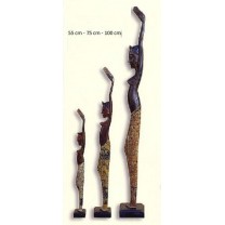 Figura madera mujer india bailarinas 100/75/55 s/3