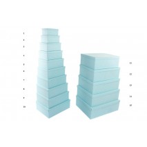 Caja cartón rectangular lunares azul cielo 35 x 26 x 13 cm