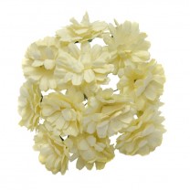 Pomito flor mini papel zinnia 3,5cm x 12 beige dorado