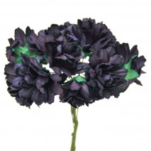 Pomito flor mini papel zinnia 3,5 cm x 12 berenjena