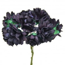 Pomito flor mini papel zinnia 3,5cm x 12 berenjena