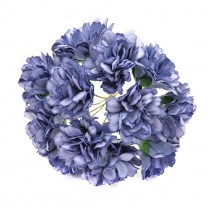 Pomito flor mini papel zinnia 3,5cm x 12 azul oxford