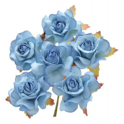 Pomito flor mini papel rosa 3,5 cm x 6 azul azul cielo