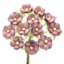 Pomito flor mini papel margaritas 2 cm x 12 rosa palo