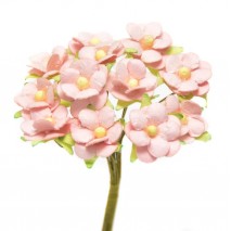 Pomito flor mini papel margaritas 2 cm x 12 rosa empolvado