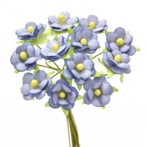 Pomito flor mini papel margaritas 2 cm x 12 azul oxford
